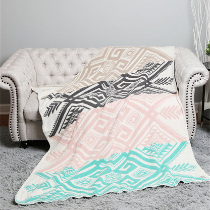 Tribal Pattern Reversible Cozy Throw Blanket