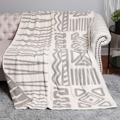 Aztec Patterned Reversible Cozy Throw Blanket