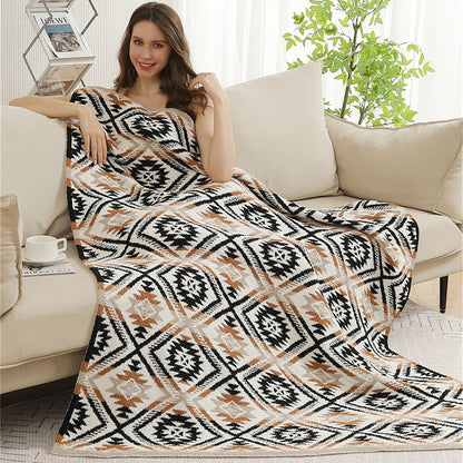 Tribal Geo Pattern Cozy Throw Blanket