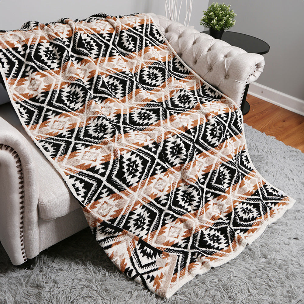 Tribal Geo Pattern Cozy Throw Blanket