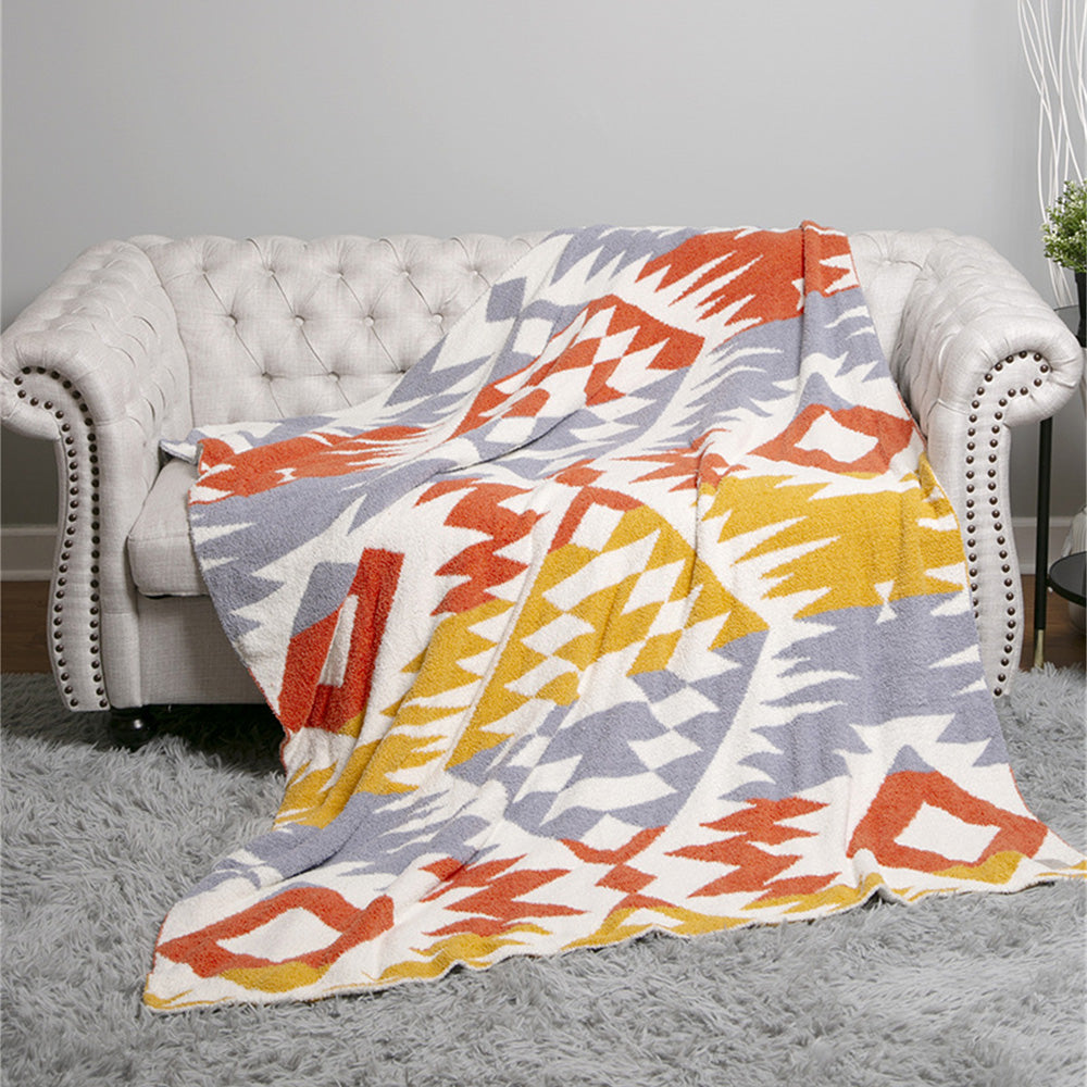 Tribal Geo Pattern Cozy Throw Blanket