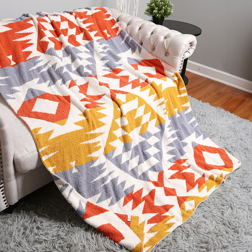 Tribal Geo Pattern Cozy Throw Blanket