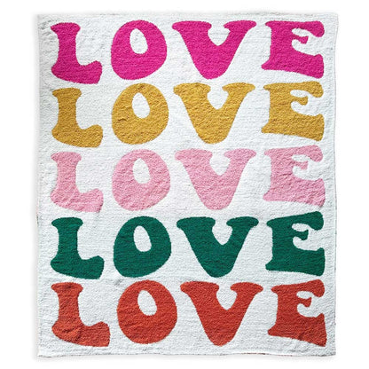 Multi Color Love Reversible Throw Blanket