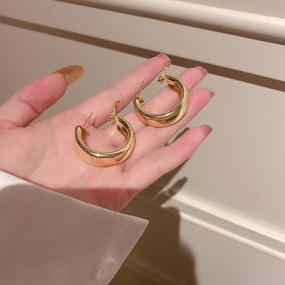 Retro Stainless Steel Hoop Earrings