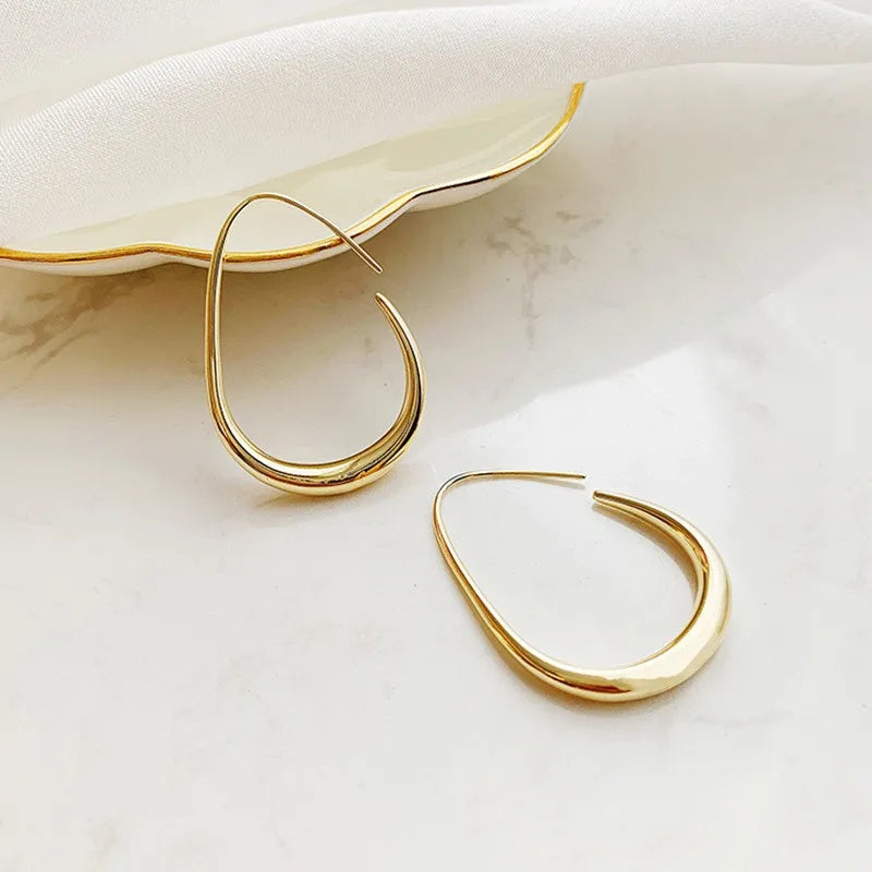 Retro Stainless Steel Hoop Earrings